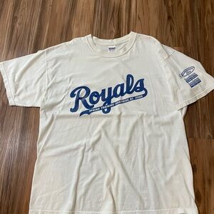 Gildan 2005 Cream T-Shirt with Blue Royals Graphic